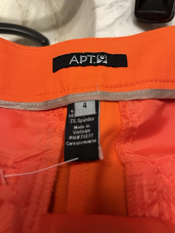 Apt. 9 Pantalones Cortos Mujer Algodón Vibrante Naranja Talla 4 Foto 3 de 3