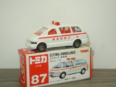 Toyota Estima Ambulance - Tomy Tomica 87 Japan - 1:64 in Box *72999