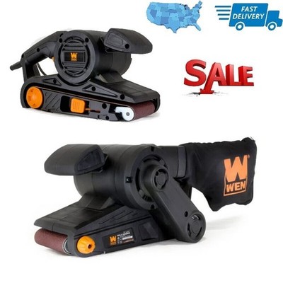 7-Amp 3 x 21-Inch Heavy-Duty Belt Sander with Dust Bag Compact Workshop 2024