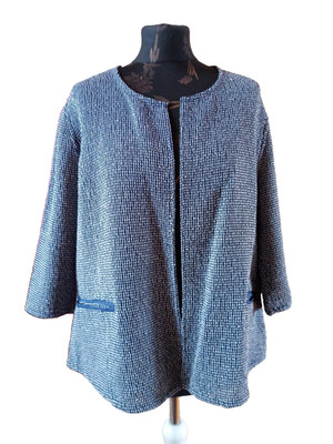 TCM, Jacke, blau, meliert, Gr. 46, vorne offen, Taschen, neuwertig