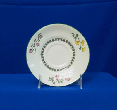 Spode Summer Palace Saucer S3588 Imperial Ware Floral Green Trim England