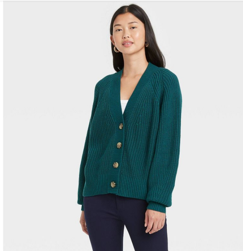 Women's Button-Front Cardigan - A New 