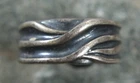 Vintage Brutalist Crinkle Band Ring Size 9.5 Sterling Silver Modernist Wavy