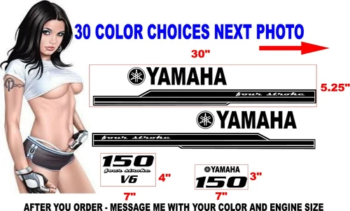 Yamaha  Outboard Engine Decals Kit Stickers  decal 125 150 200 225 250 300 350