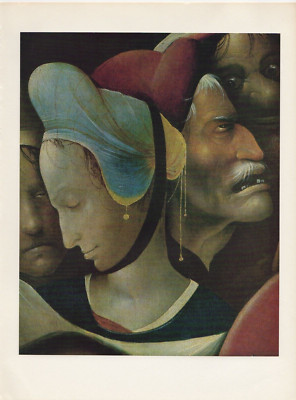 Hieronymus Bosch 1971 Vintage ''Christ Carrying The Cross'' Detail Color Art Litho