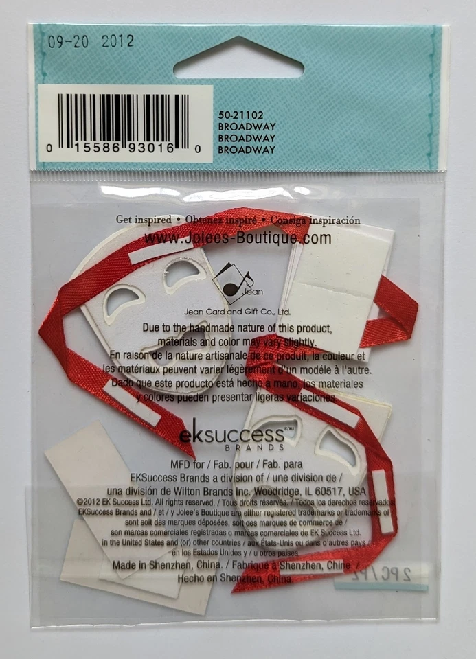 ОЧЕНЬ РЕДКИЕ музыкальные маски Jolee's Broadway билеты наклейки для скрапбукинга - Изображение 2 из 2