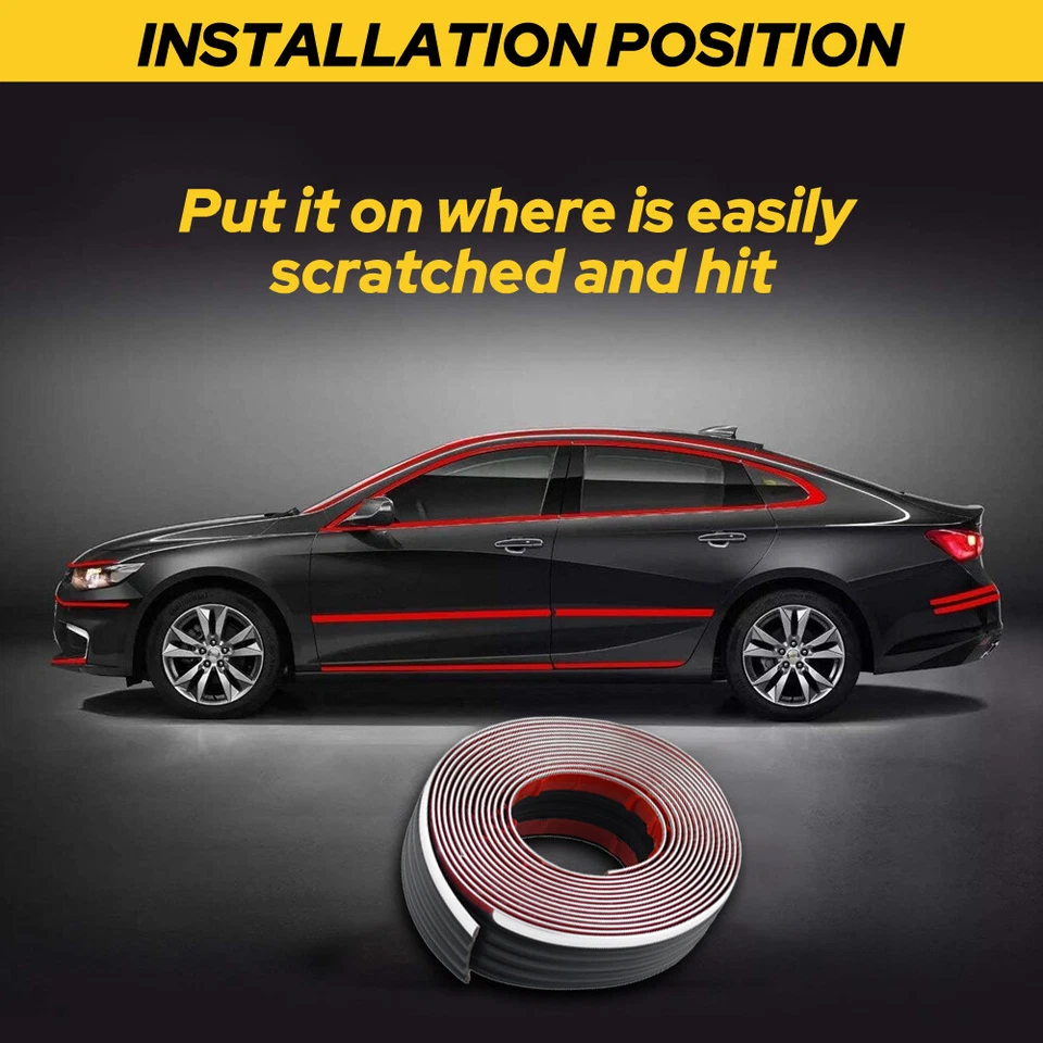 6M Body Side Molding Black & Chrome Universal For Chevy GMC Tahoe Yukon Suburban Foto 4 de 4