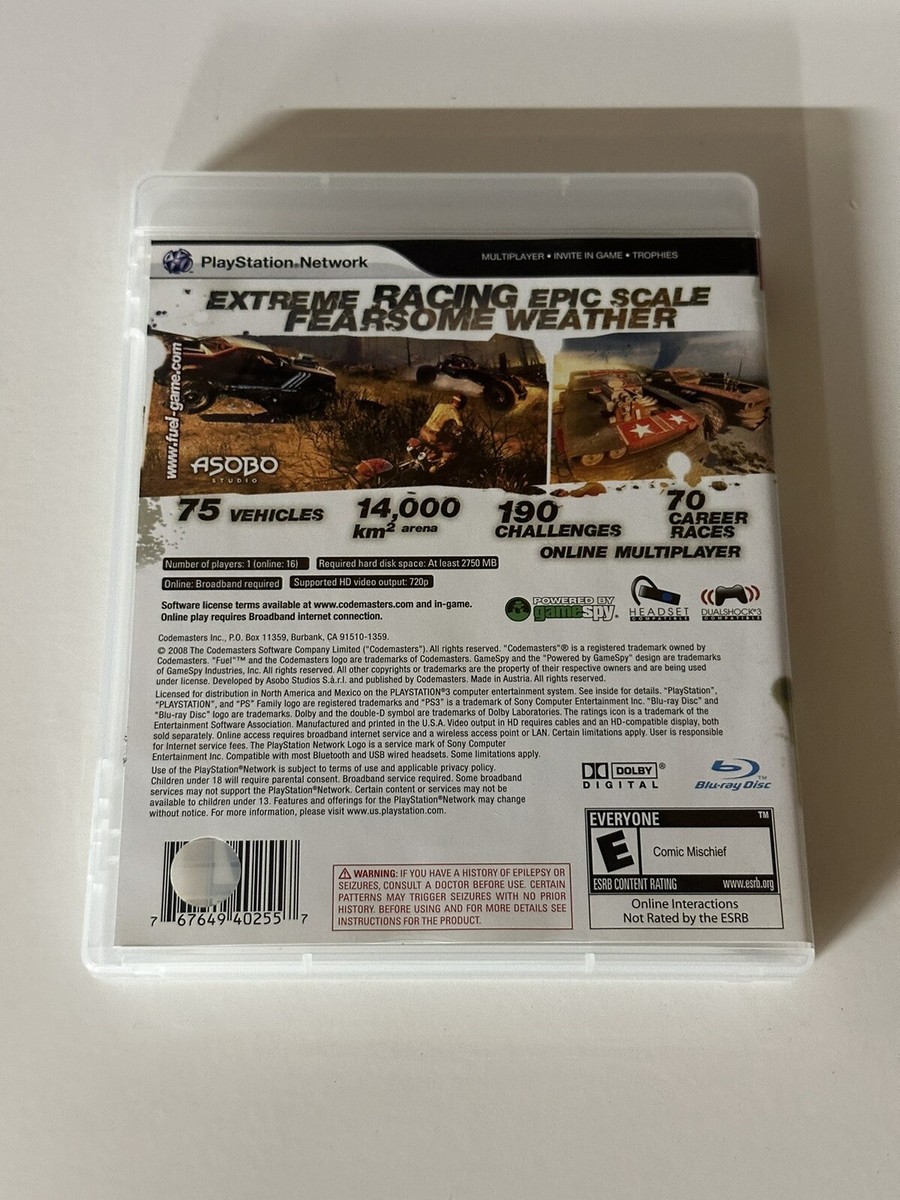 Fuel (Sony PlayStation 3, 2009) for sale online | eBay