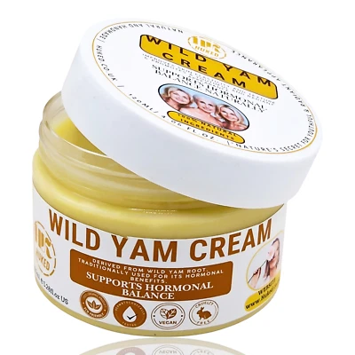 HUKED WILD YAM CREAM Wild Yam Cream 120ml Handmade for Hormonal Balance and Menopause Support