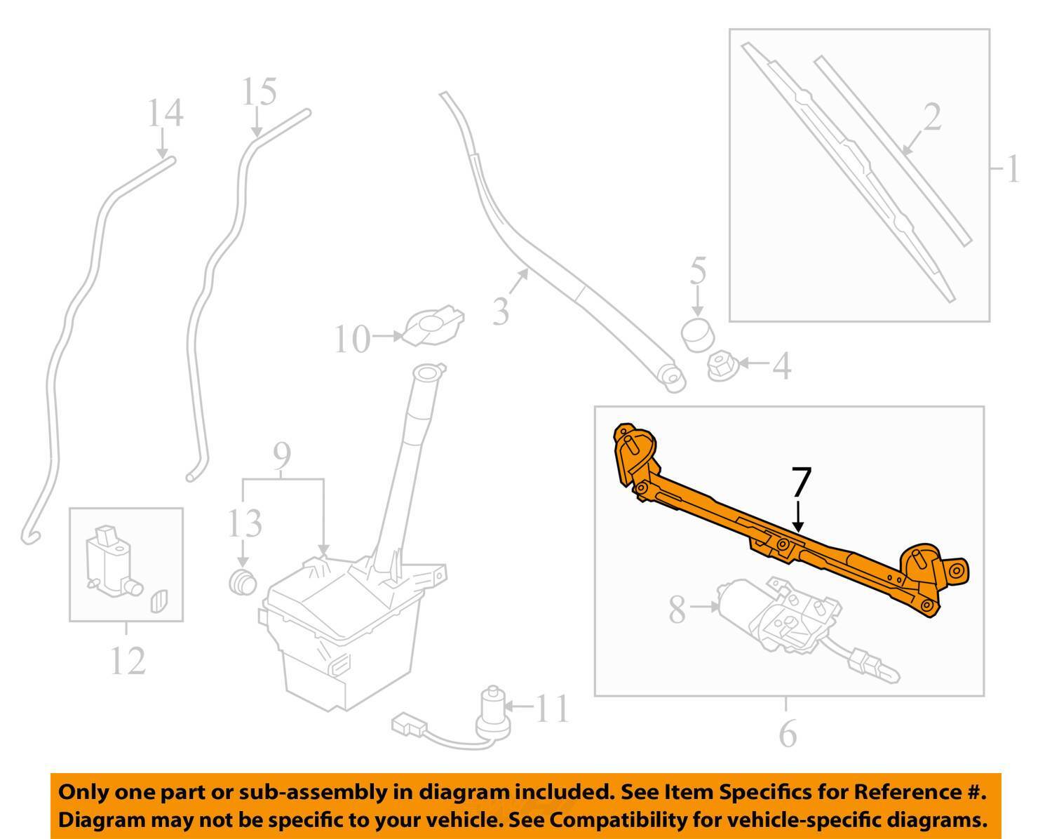 2012 Kia Sorento Windshield Wiper Transmission OEM 106K Miles