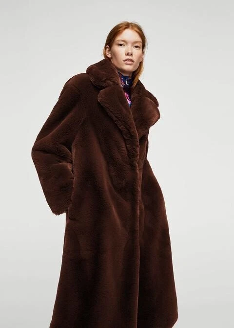 Mango lapels shop fur coat