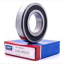 SKF 6208 2RS1 C4 DEEP GROOVE BALL BEARING, RUBBER SEALED 40x80x18 mm NEW