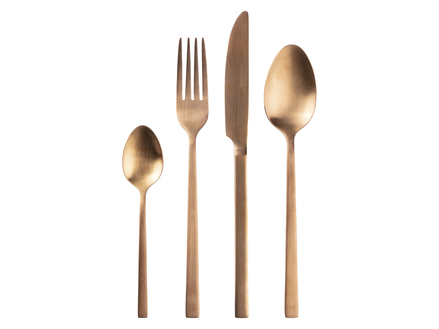 ERNESTO® Edelstahl-Besteck-Set, 16-teilig (roségold) - B-Ware sehr gut