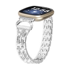 Bling Metal Watch Band Bracelet Wristband for Fitbit Versa 4/Sense 2 Strap