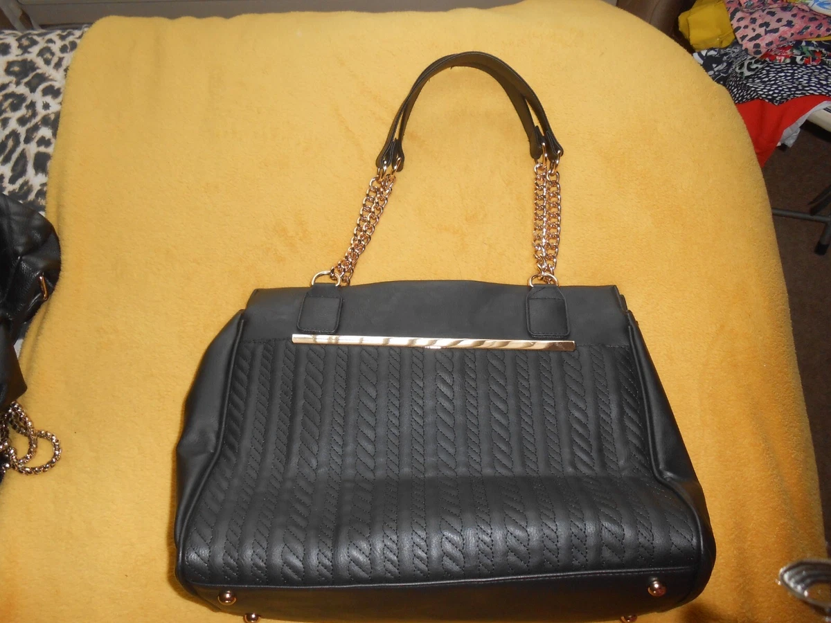 PRIMARK ATMOSPHERE BLACK FAUX LEATHER CHAIN SHOULDER BAG eBay