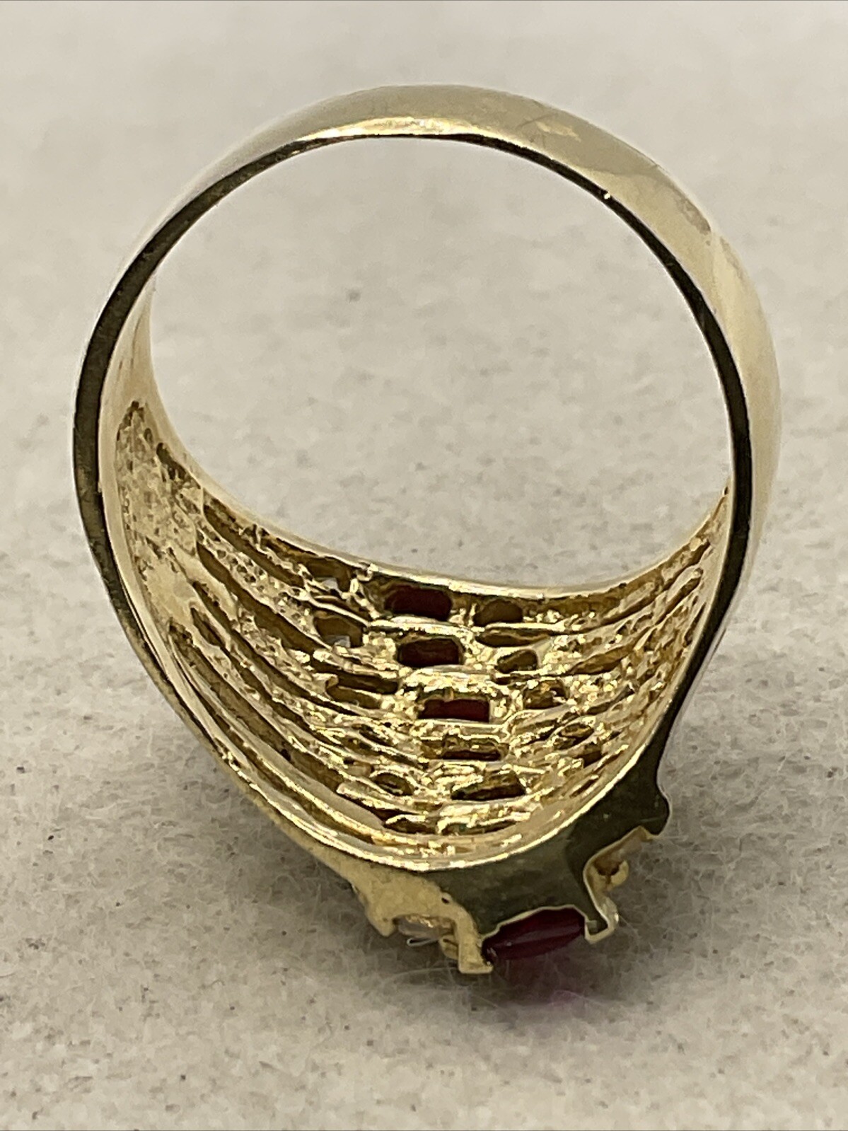 IMPRESSIVE Solid 14K Yellow Gold Princess Cut Cre… - image 8