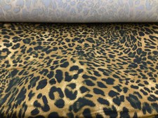 Double Brushed DTY Spandex Stretch Apparel Fabric Light Brown Black Cheetah N412