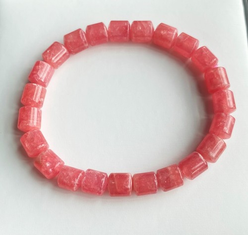 7*7.8mm Natural Red Rhodochrosite Gemstone Crystal Beads Bracelet AAAA C1 - Picture 6 of 8