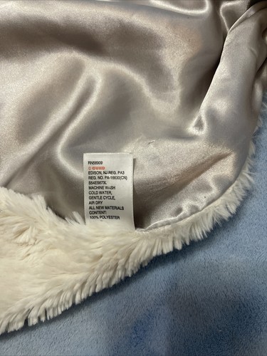 Gund Edgehill Off White Bear Plush Baby Lovey Security Blanket Nunu Gray Satin - Picture 10 of 12