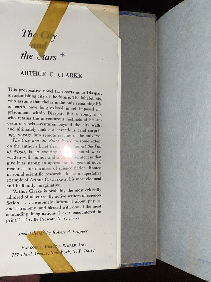 The City and the Stars by Arthur C. Clarke - 1956 Hardcover W/ DJ, VG - Image 2 of 4