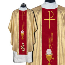 Gothic Chasuble Adorned with Sacred Embroidery- Liturgical Vestment