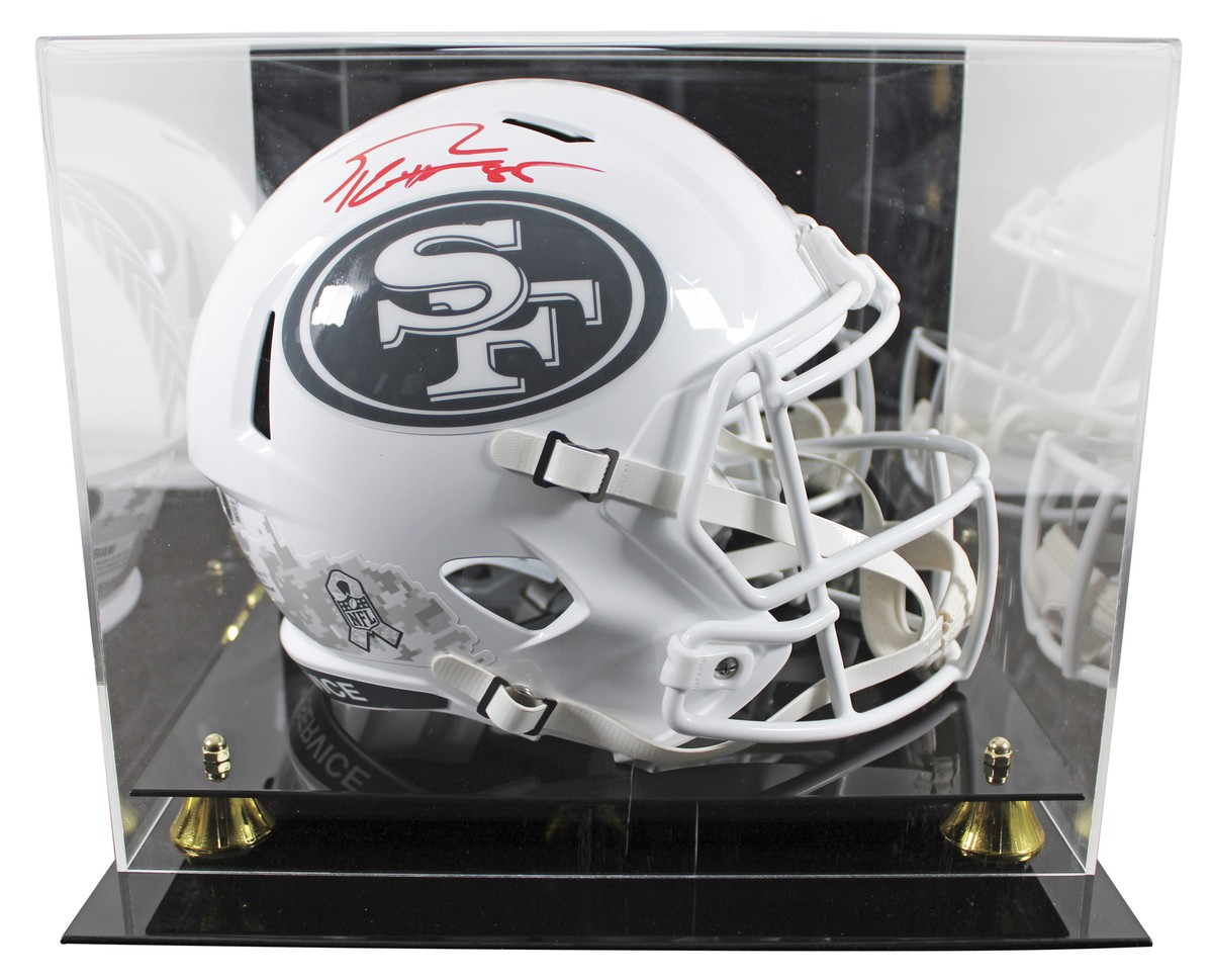 49ers George Kittle Signed STS III Full Size Speed Rep Helmet W/ Case BAS  Wit