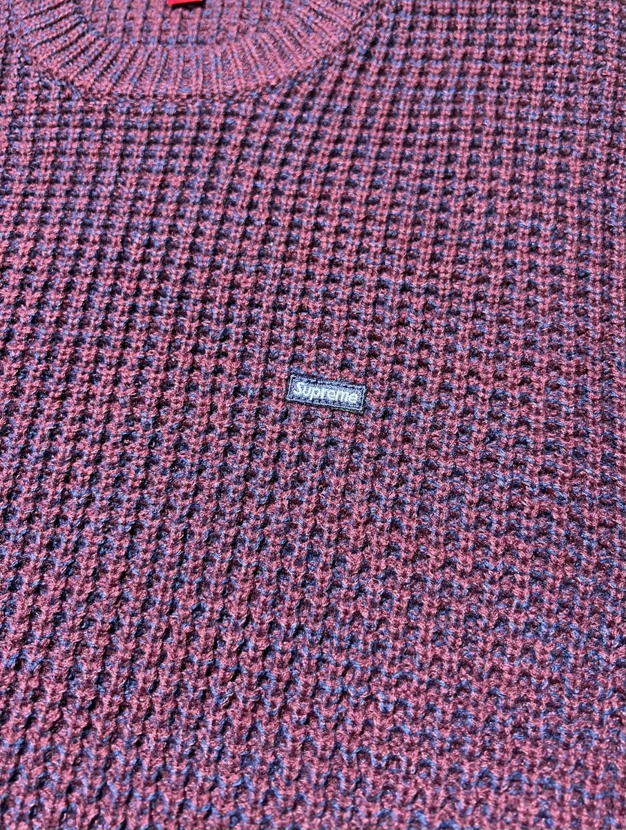 Supreme Waffle Small Box Sweater バーガンディ Supreme Waffle Small Box Sweater Burgundy Melange Size