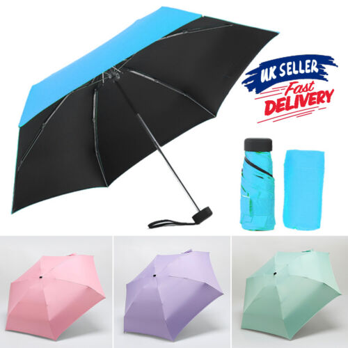 5-Folding Compact Mini Umbrella Rain Anti UV Sun Parasol Lightweight - Picture 1 of 19