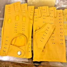 Driving Gloves Fingerless Car Motorcycle Real Leather Police Driver Gloves A-6