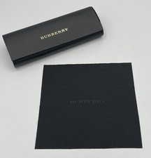 Burberry Black Faux Leather Eyeglasses Sunglasses Case Hard Case Cloth NWOT