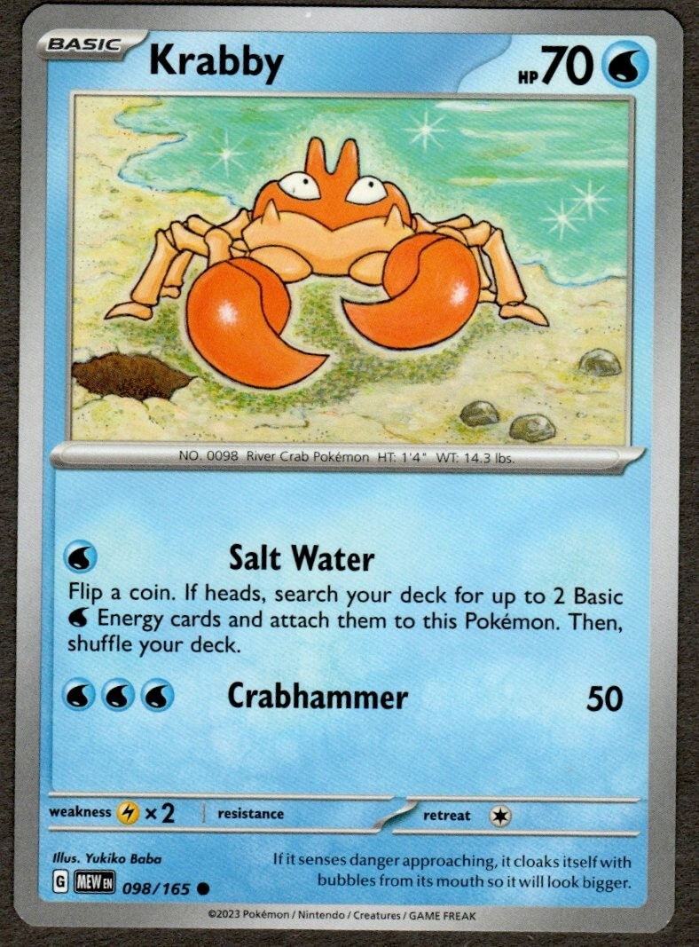 White Spot Error! Krabby 098/165 Common Scarlet and Violet
