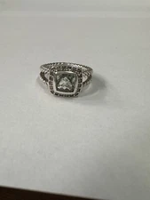DAVID YURMAN PETITE ALBION RING WITH WHITE TOPAZ AND DIAMONDS SZ 6.25