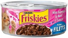 Friskies 10043 5.5 oz. Prime Filet Salmon & Beef Kitten and Adult Cat Food