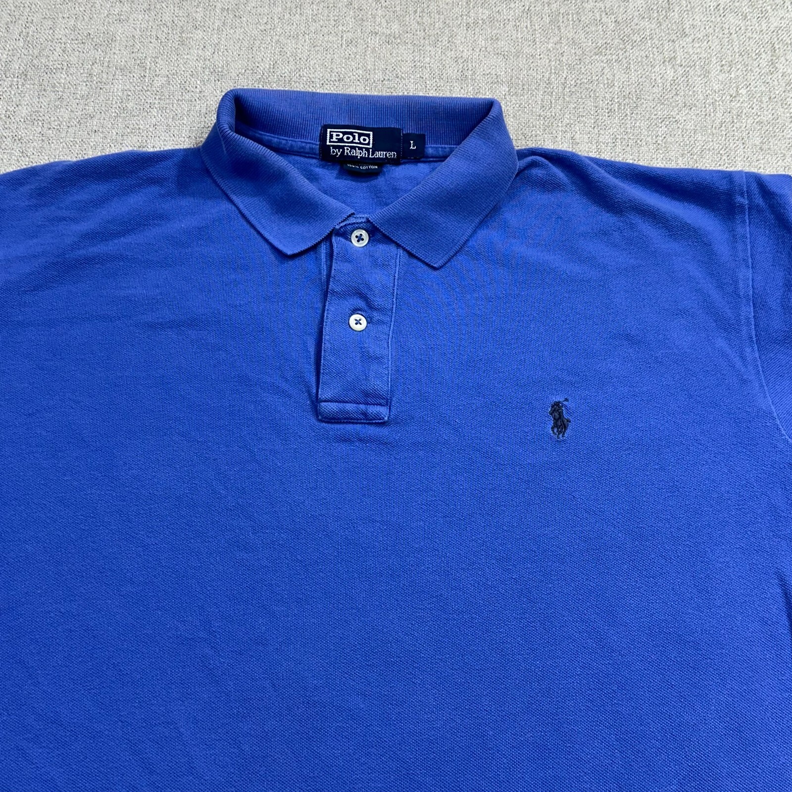 Polo by Ralph Lauren Camicia Blu Piccolo Pony 100% Cotone Uomo Large