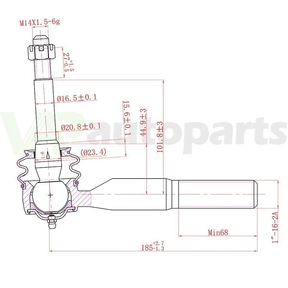 Set Of 11Pcs Tie Rod Ball Joint For 2005-2007 FORD F-250 SUPER DUTY Steering Kit - Image 4 of 4