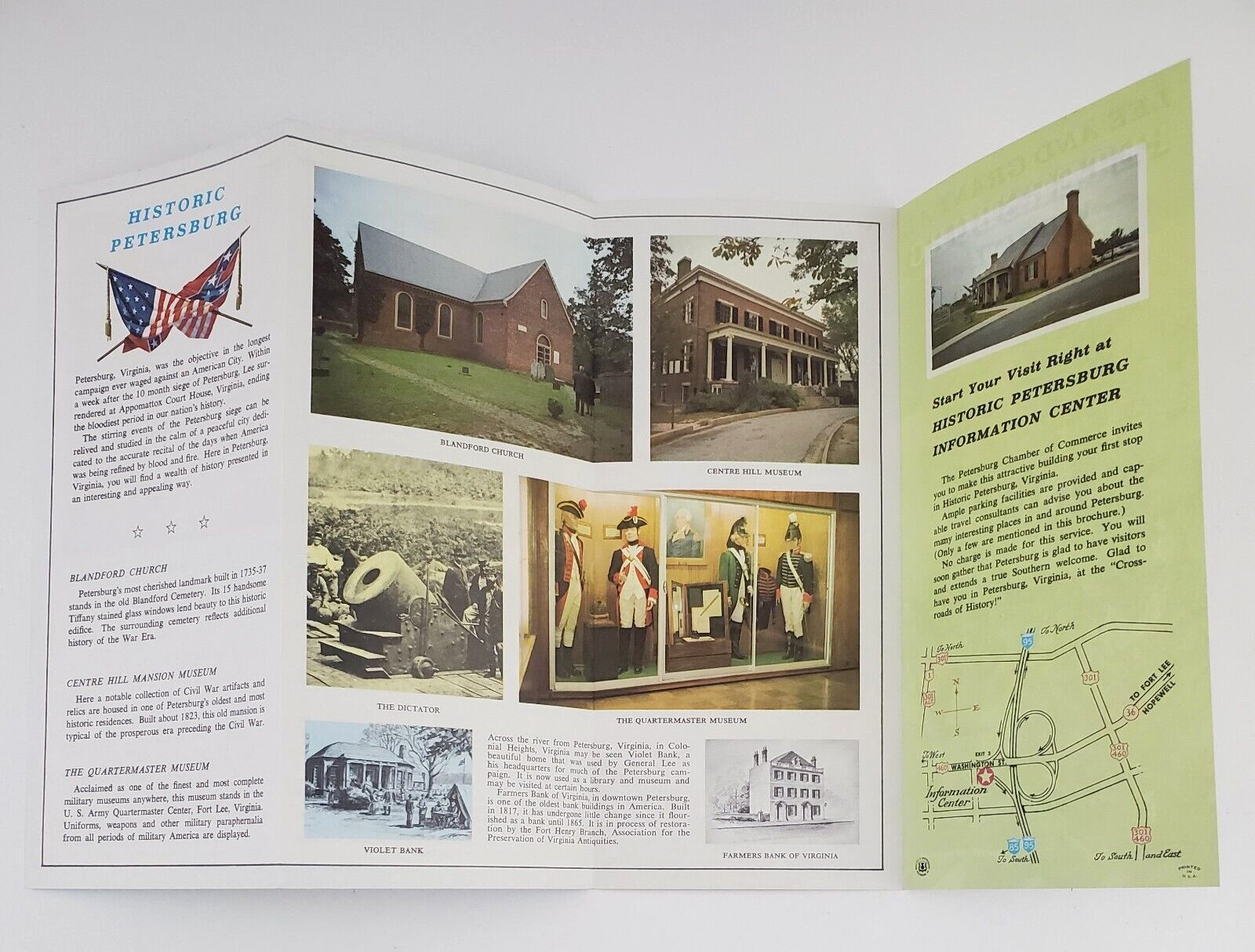 1960s Petersburg Virginia VA Battlefield Lee Grant Vintage Tourist Brochure thumbnail 2