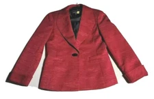 Kasper Womens Blazer Jacket Size 6 Lined Red