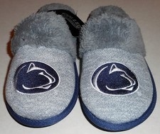 PENN STATE NITTANY LIONS FAUX FIR SLIPPER SLIDES SHOES WOMENS S M L XL NWT GRAY