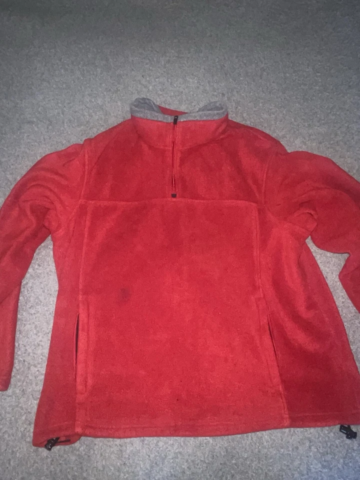 Suéter Tek Gear Hombres 1/2 Cremallera Verde Seco Tek Manga Larga Cuello Alto Logo Talla XL Foto 3 de 4