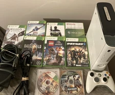 Microsoft Xbox 360 Console 120GB + 9 Games + Controller + Cords Tested 100%