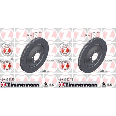 2x ZIMMERMANN FORMULA Z 408mm BREMSSCHEIBEN VORNE passend für PORSCHE 911