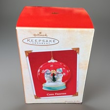 New Hallmark Keepsake Vintage 2002 “Cool Friends” Snow Globe Snowmen Ornament