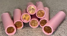 Pink wheat penny BU on end of unsearched circulated cents mixed dates mint marks