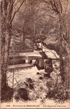 Besançon France Environs Les Sources D'Arcier Waterfall Scene Postcard