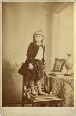 Vintage Cabinet Card Young Girl w/ Fancy Socks Dabbs Pittsburgh PA