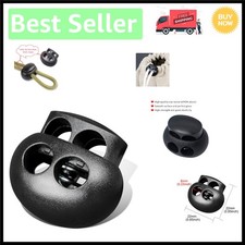 Eco-Friendly Spring Loaded Cord Locks - 10 PCS Double Hole Fasteners