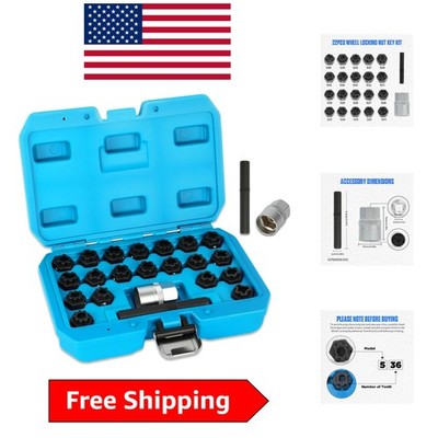 Durable VW Anti-Theft Wheel Nut Socket Adapter Set - 22Pcs Essentials