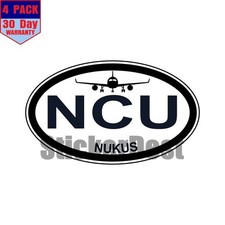 Ncu Nukus Airport Oval Sticker 4 Pack 3x2 Inch