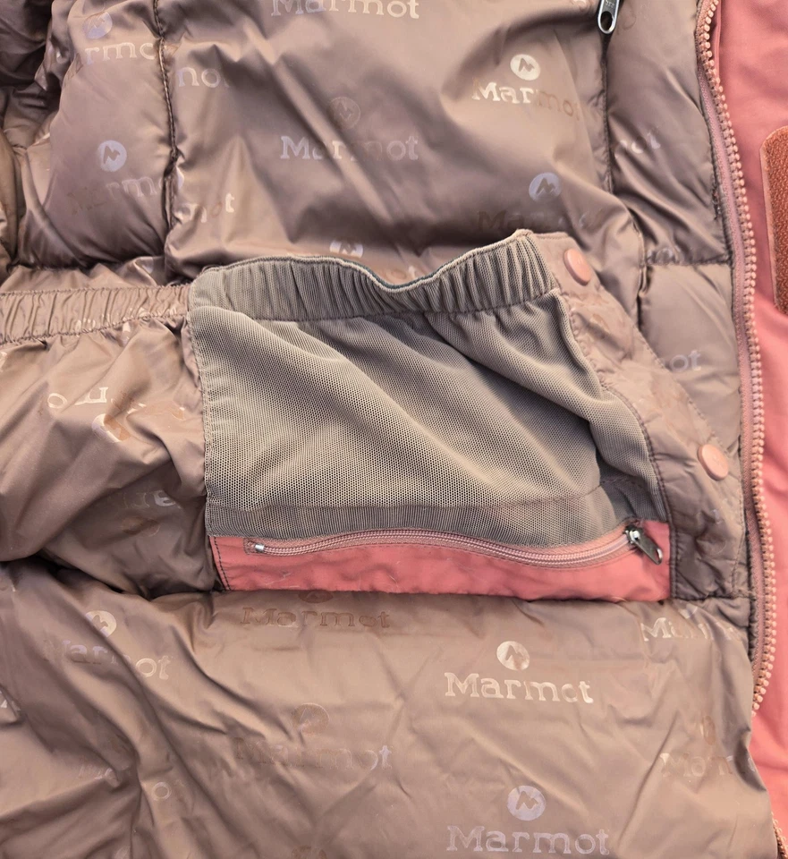 Chaqueta Marmot Para Hombres XL Marrón Óxido Parka Con Capucha Esquí Nieve Invierno Plumón de Ganso Cálida Foto 4 de 4