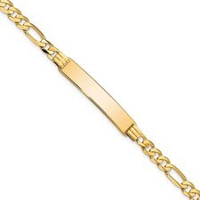 10k Yellow Gold Figaro Link Chain Bracelet 8"